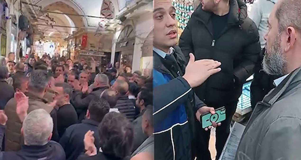 Kapalıçarşı esnafıyla zabıta karşı karşıya geldi